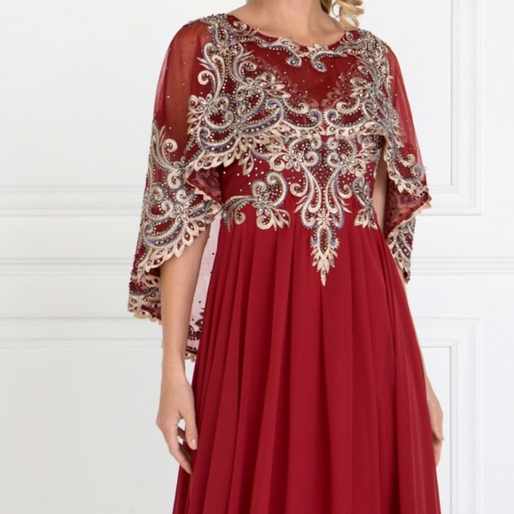 Patterned Waist Long Sleeves Prom Dress GL1527 - Picture 7 of 7